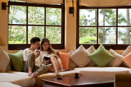 The 40 Cutest Amazon Home Goods That You’ll Want to Shop ASAP a woman and man enjoying their home decor